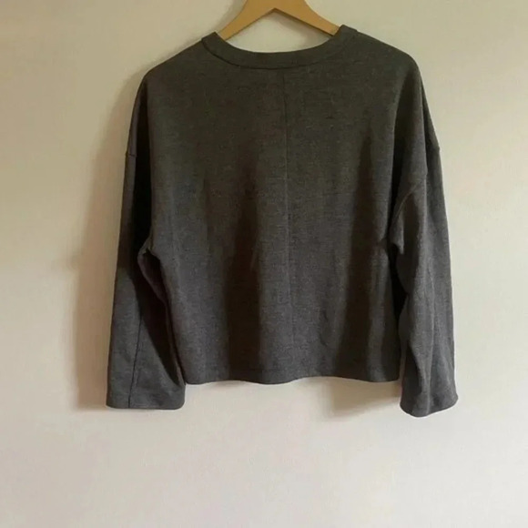Club Monaco Double Faced Gray Pullover Sweatshirt - Picture 9 of 11